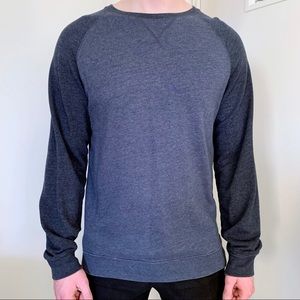Old Navy Blue Navy Raglan Crewneck Sweatshirt Y2K Coastal Winter Fall Normcore M